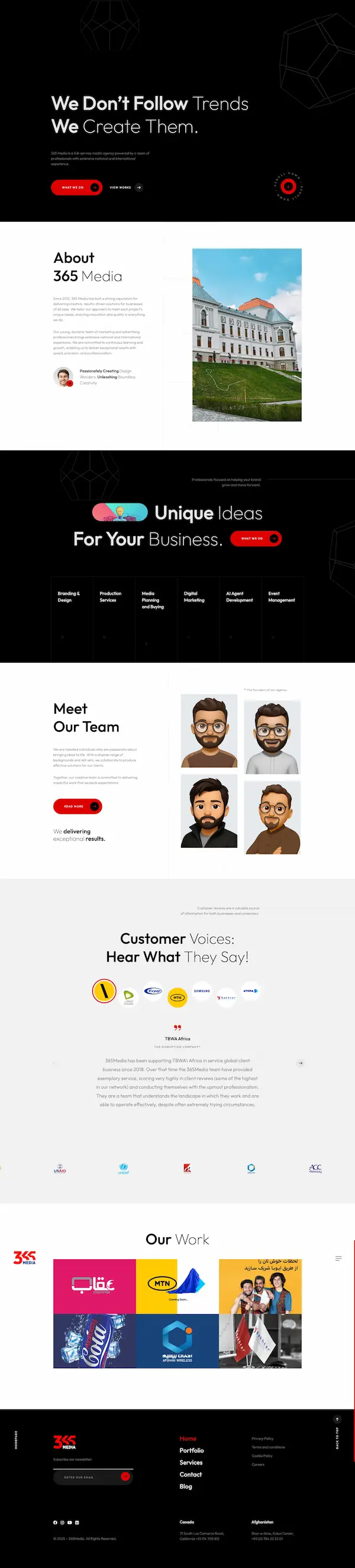 365 Media website preview