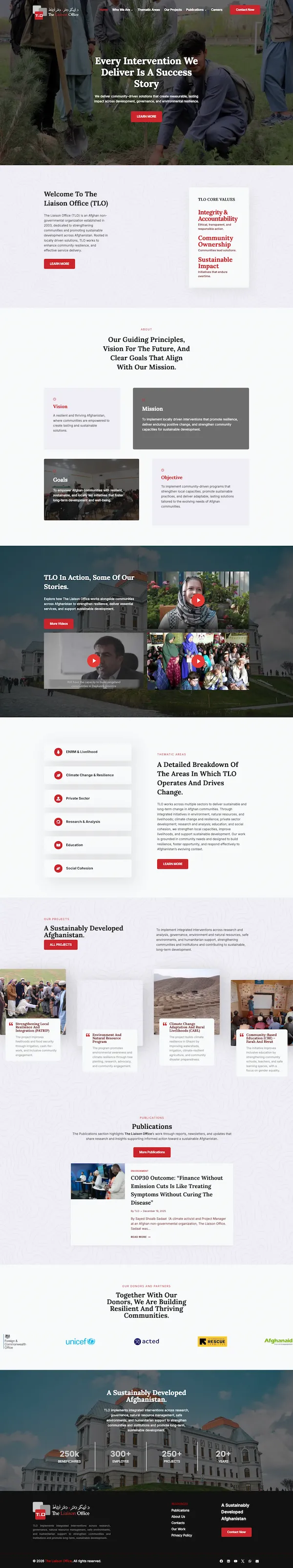 TLO Afghanistan website preview